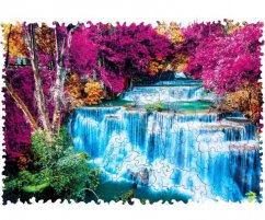 Dřevěné barevné puzzle - Barevný vodopád