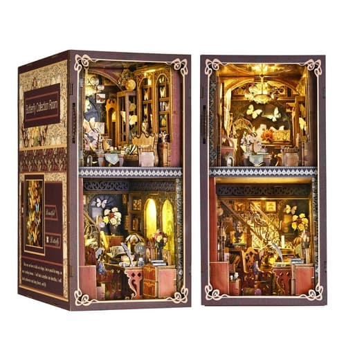 2Kids Toys 3D skládačka Zarážka na knihy Miniatura domečku Dům sběratele motýlů