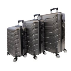 Bavy Cestovní kufr skořepinový Ribs Dark grey - set 3 ks