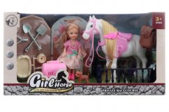 Muñeca con caballo y accesorios