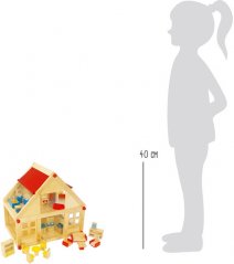 Casa de muñecas de pies pequeños con muebles