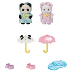 Sylvanian Families Walk in the Rain Baby Duo