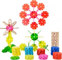 Small Foot Fából készült virágos összekötő játék készlet 240 darabból