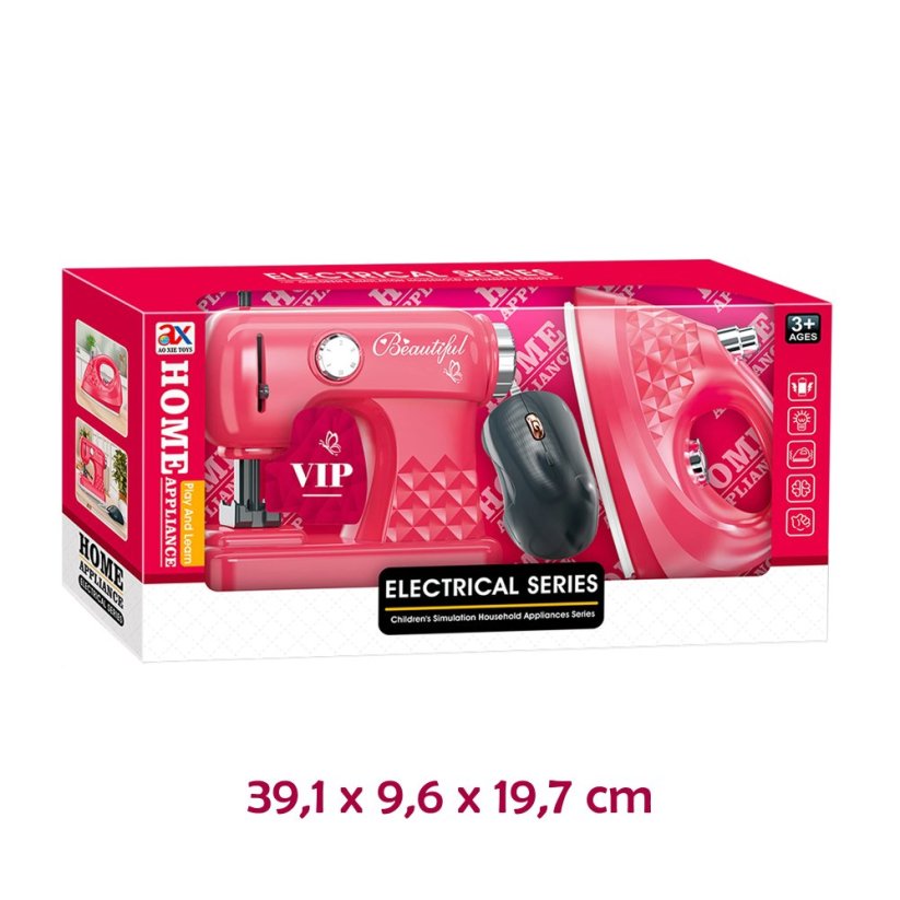 Detský šijací stroj a žehlička