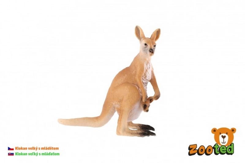 Grand kangourou avec bébé zooted plastique 11cm