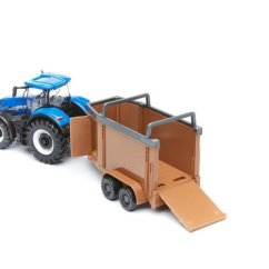 Bburago 1:50 Tractor agricol New Holland cu remorcă pentru cai