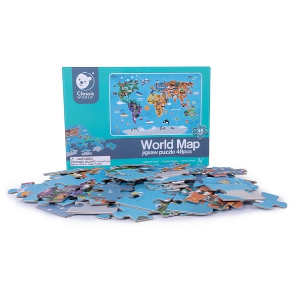 Puzzle Mapa sveta 38 x 57 cm 48 dielikov