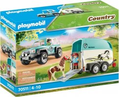 Playmobil 70511 Coche con remolque pony