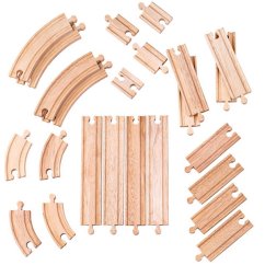 Bigjigs Rail Jeu de rails en bois 24 pièces