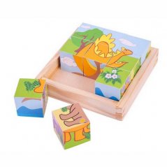 Bigjigs Toys Picture Cubes Dinosaurios 9 Cubos