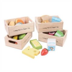 Bigjigs Toys set d'aliments sains en quatre boîtes 2
