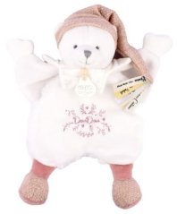 Doudou Dárková sada Plyšový muchláček medvídek s čepičkou růžový 25 cm