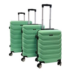Bavy Cestovní kufr skořepinový Ribs Light green - set 3 ks