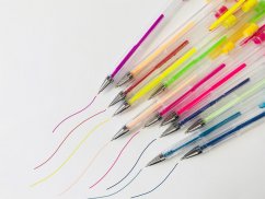 Zselés tollak 18 db neon, csillámos, pasztell színű