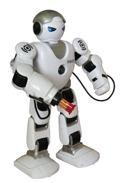Robot RC FOBOS Bojovník chodící plast 40cm na baterie a USB připojení
