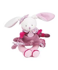 Zestaw upominkowy Doudou - pluszowy królik z grzechotką 19 cm