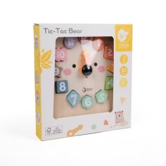 Hodiny medvěd výukové vkládačka dřevěné v krabici 26x29x5cm 24m+