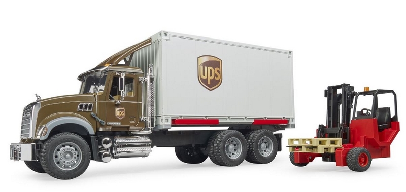 Bruder 2828 Logistic Mack Granite UPS Logistic cu accesorii
