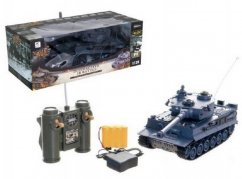 Tank RC plast 33cm TIGER I 40MHz na baterie+dobíjecí pack se zvukem a světlem