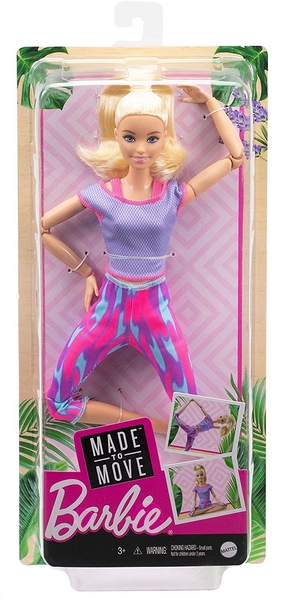 Barbie V pohybu - Varianty: GXF04 blondýna,modré triko