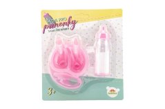 Set de păpuși sticlă de plastic, castron cu tacâmuri