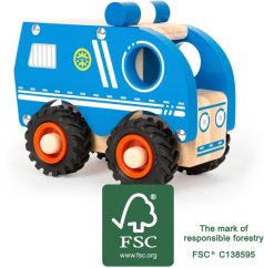 Voiture de police en bois à petits pieds