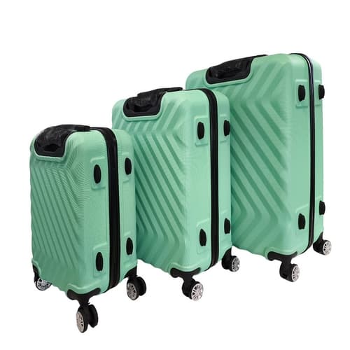 Bavy Cestovní kufr skořepinový Waves Light green - set 3 ks
