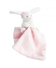 Doudou Set regalo rosa - coniglio con sgabello 10 cm