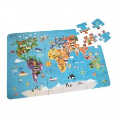 Puzzle Harta lumii 38 x 57 cm 48 de piese