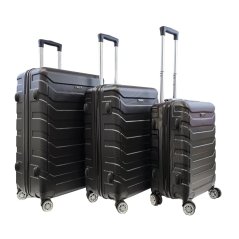 Walizka podróżna Bavy Shell Ribs Black - zestaw 3 sztuk