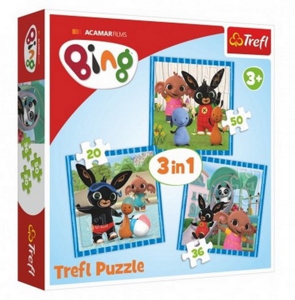 Puzzle 3v1 Bing Bunny Fun s priateľmi