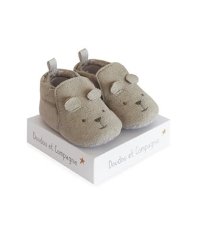 Coffret Doudou - Premiers chaussons 0-6 mois gris