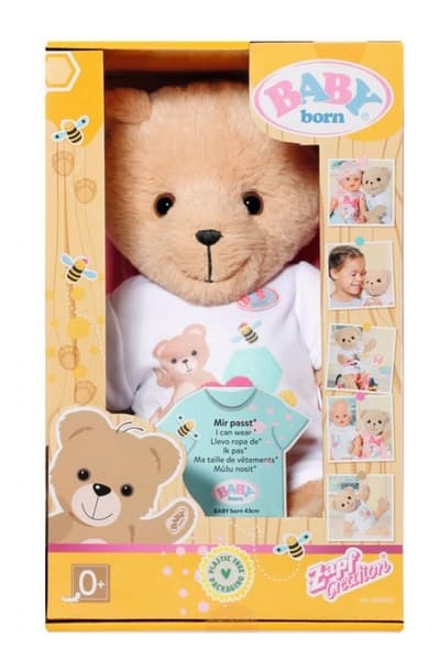 Teddy Bear BABY născut, haine albe