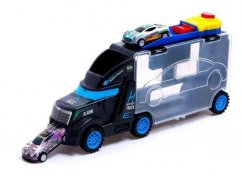 Camion avec voitures jouets et machine à tirer