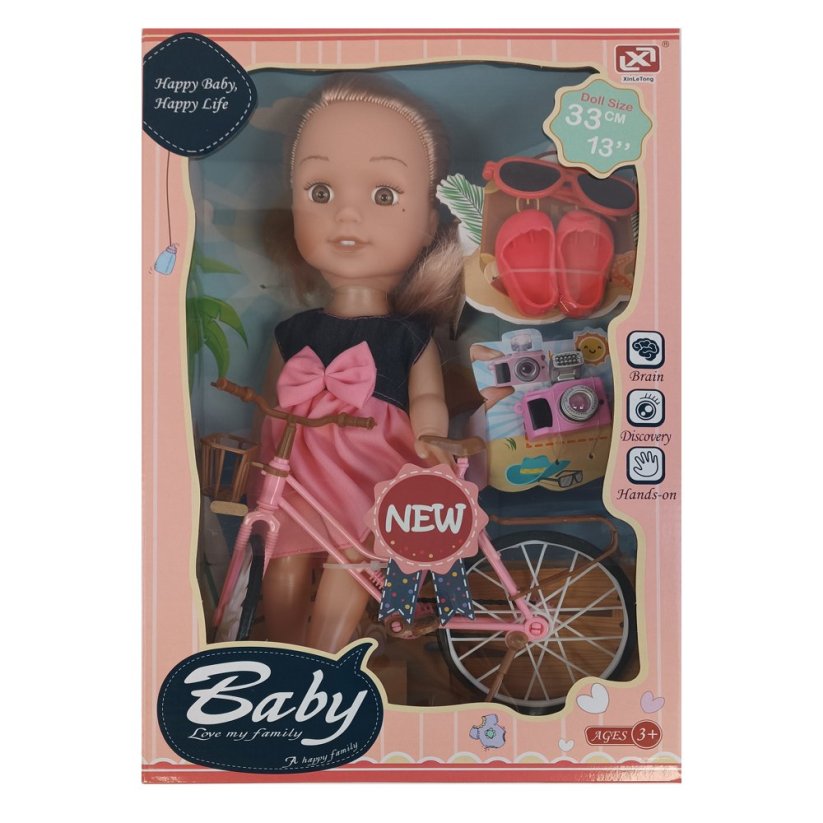 Păpușă Bavytoy 33 cm cu roată