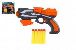 Pistole oranžová na pěnové náboje+ 5ks nábojů