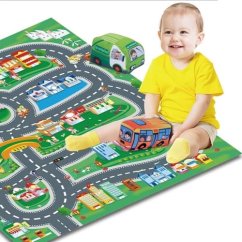 Bavytoy Ensemble de voitures en tissu avec tapis