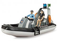 Bruder 62733 BWORLD Barcă de poliție cu 2 figurine și accesorii