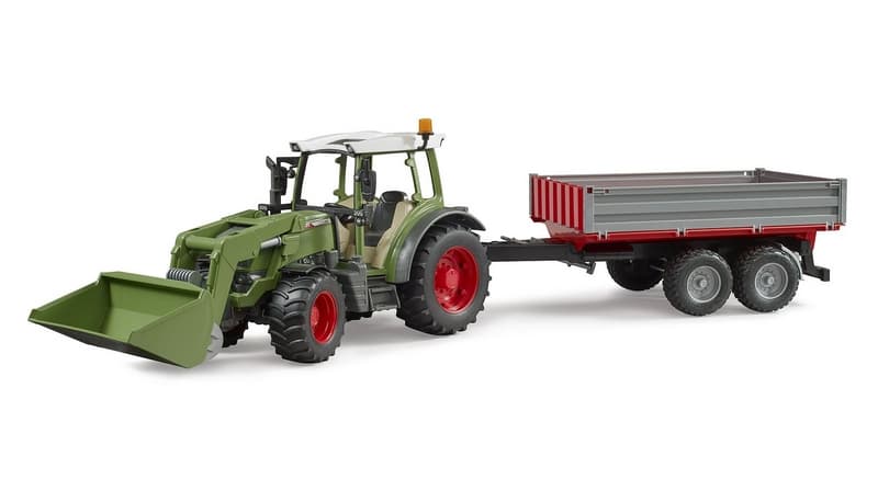 Bruder 2182 Fendt Vario 211 traktor homlokrakodóval és billenő pótkocsival
