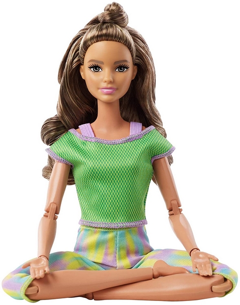 Barbie V pohybu - Varianty: GXF04 blondýna,modré triko