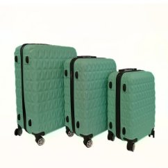 Bavy Cestovní kufr skořepinový Diamond Light green - set 3 ks
