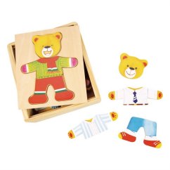 Bigjigs Toys Mr Bear öltöztető puzzle