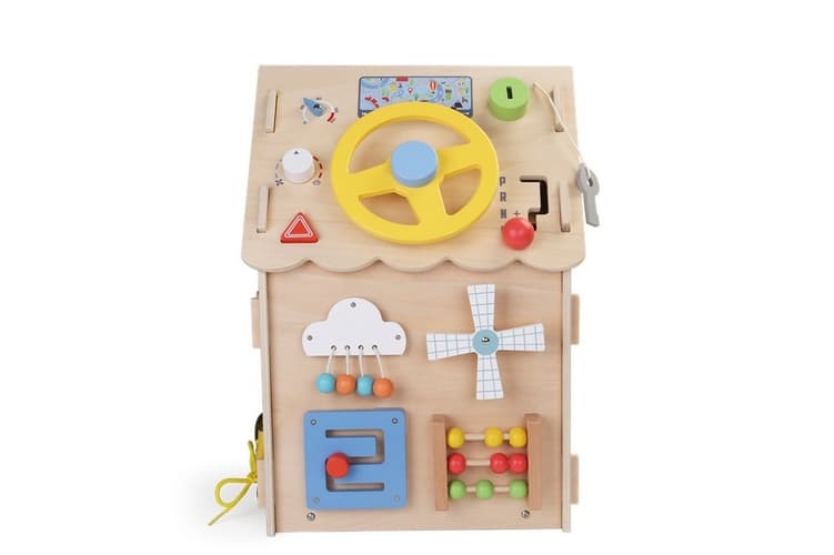 2Kids Toys Activity board Domeček přírodní