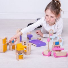 Bigjigs Toys Muebles de madera para casa de muñecas