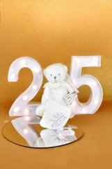 Doudou Darčeková súprava Medvedík s držiakom na cumlík a dekou béžová 20 cm