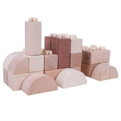 Bigjigs Baby cupluri din lemn - Natur set 100 bucăți