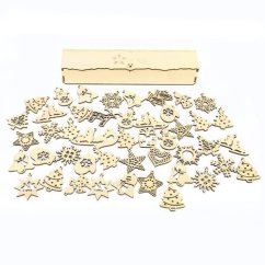Magie du bois ornements de Noël dans une boîte 48 pcs