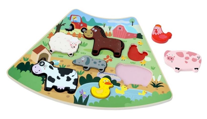 2Kids Toys Dřevěné puzzle Veselá farma propojitelné