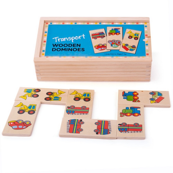 Bigjigs Toys Veicoli domino in legno