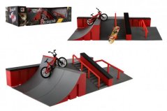Teddies ujj-skatepark rámpákkal, ujjbiciklivel és ujjgördeszkával